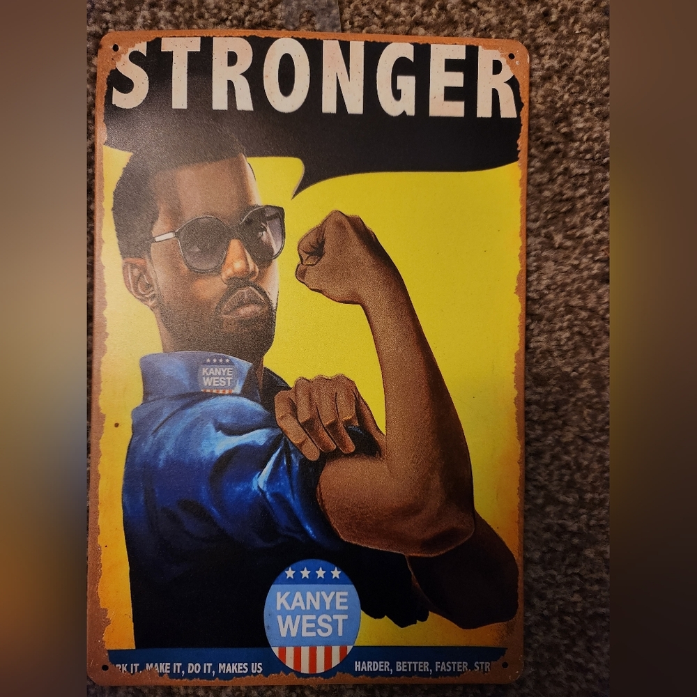 'Stronger' Art Print - Blue and Yellow